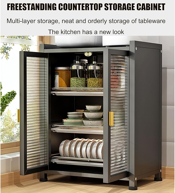 Kitchen Worktop Storage Cabinet. Closed Dish Cabinet with Door