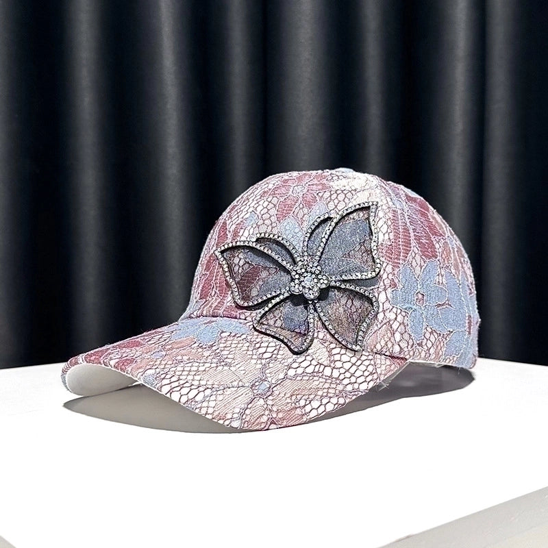 Women's Minimalist Classic Style Color Block Butterfly Curved Eaves Baseball Cap
