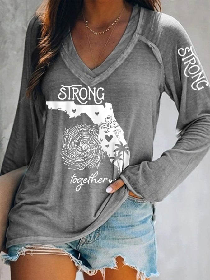 Women's Hurricane Helene 2024 Strong Together Long-Sleeve Top