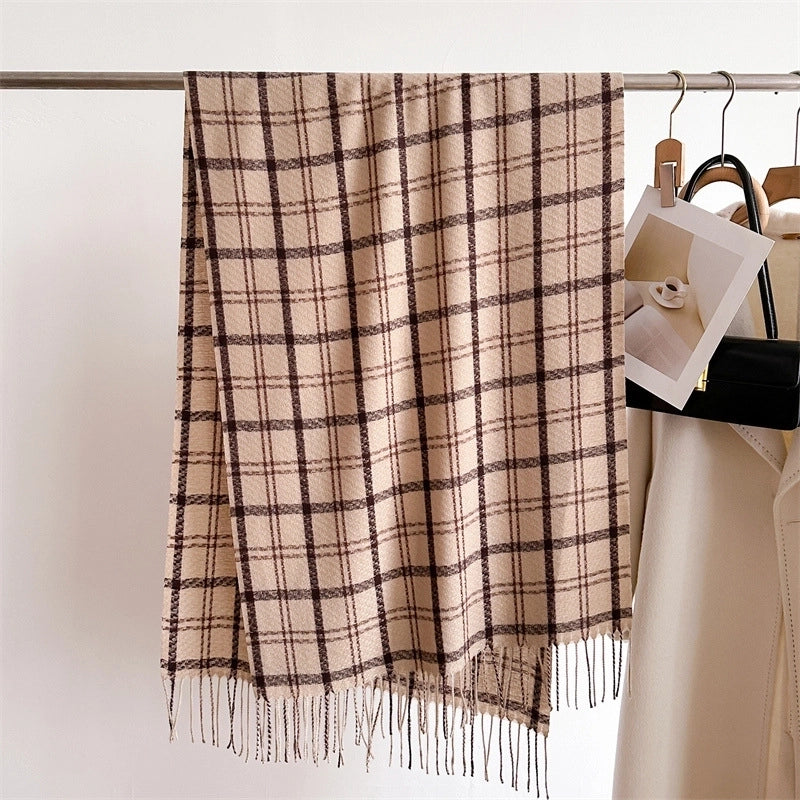 Unisex Business Basic Minimalist Tassel Imitation Cashmere Polyester Scarf