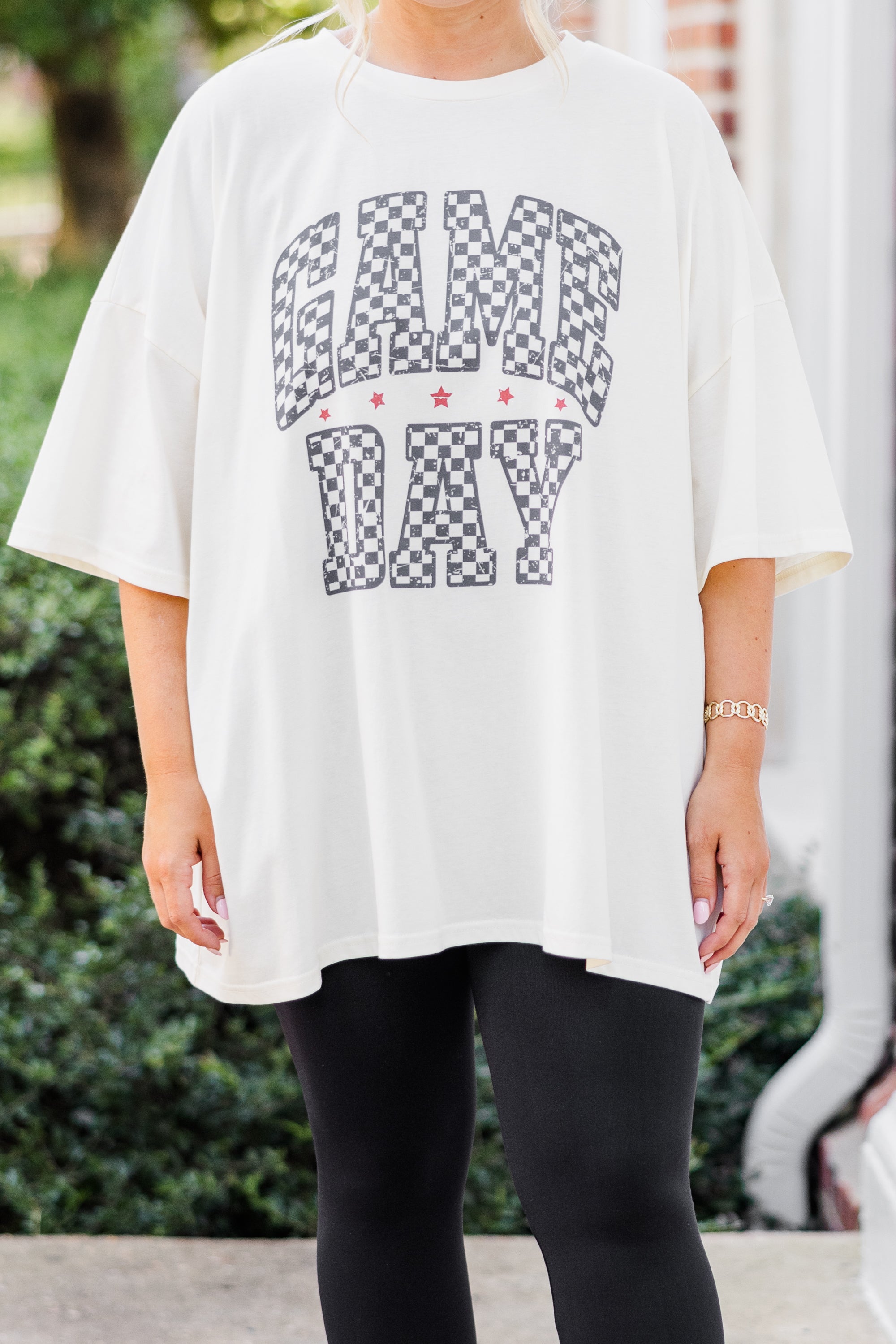 Ready For Game Day Boyfriend Tee. Ivory