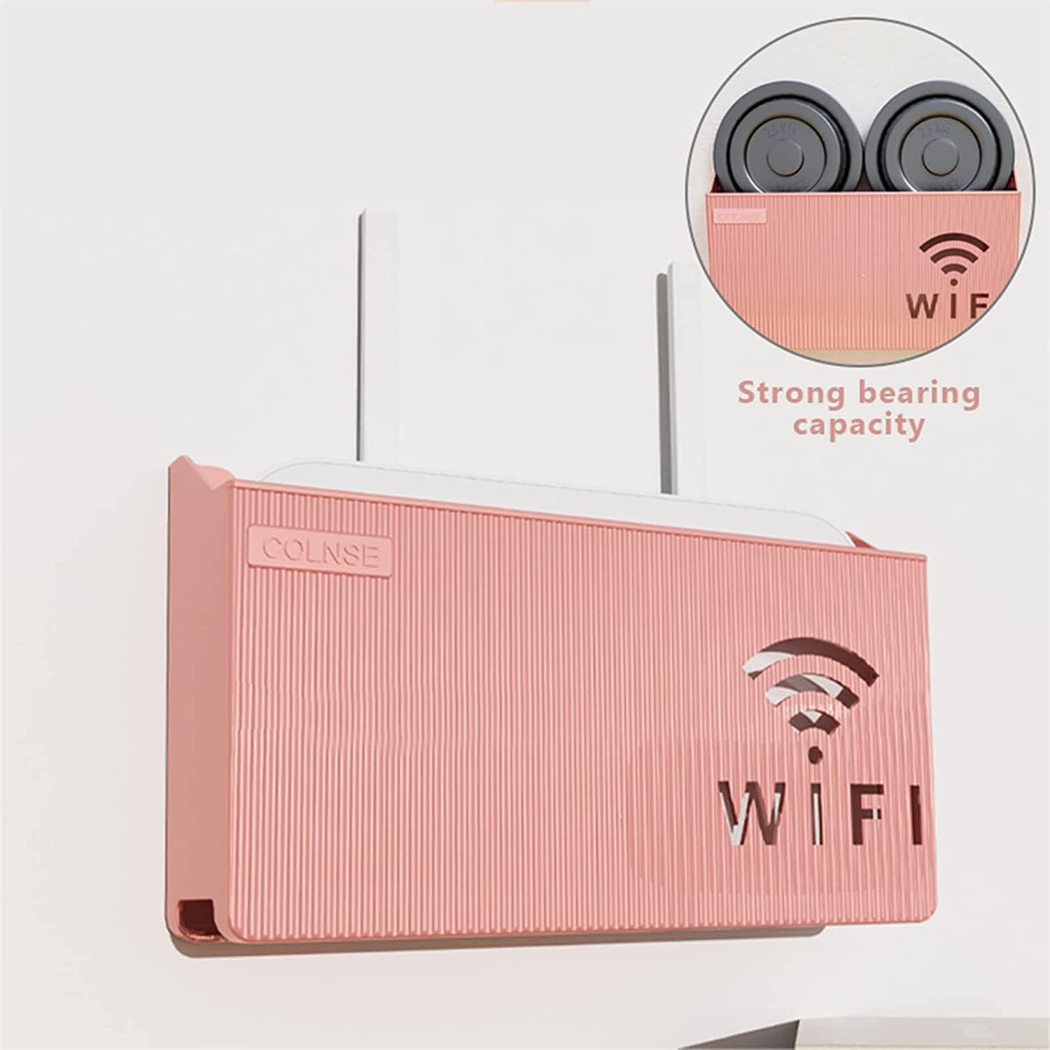 Wireless Wifi Router Shelf Wall-Mounted Cable Power Bracket Organizer