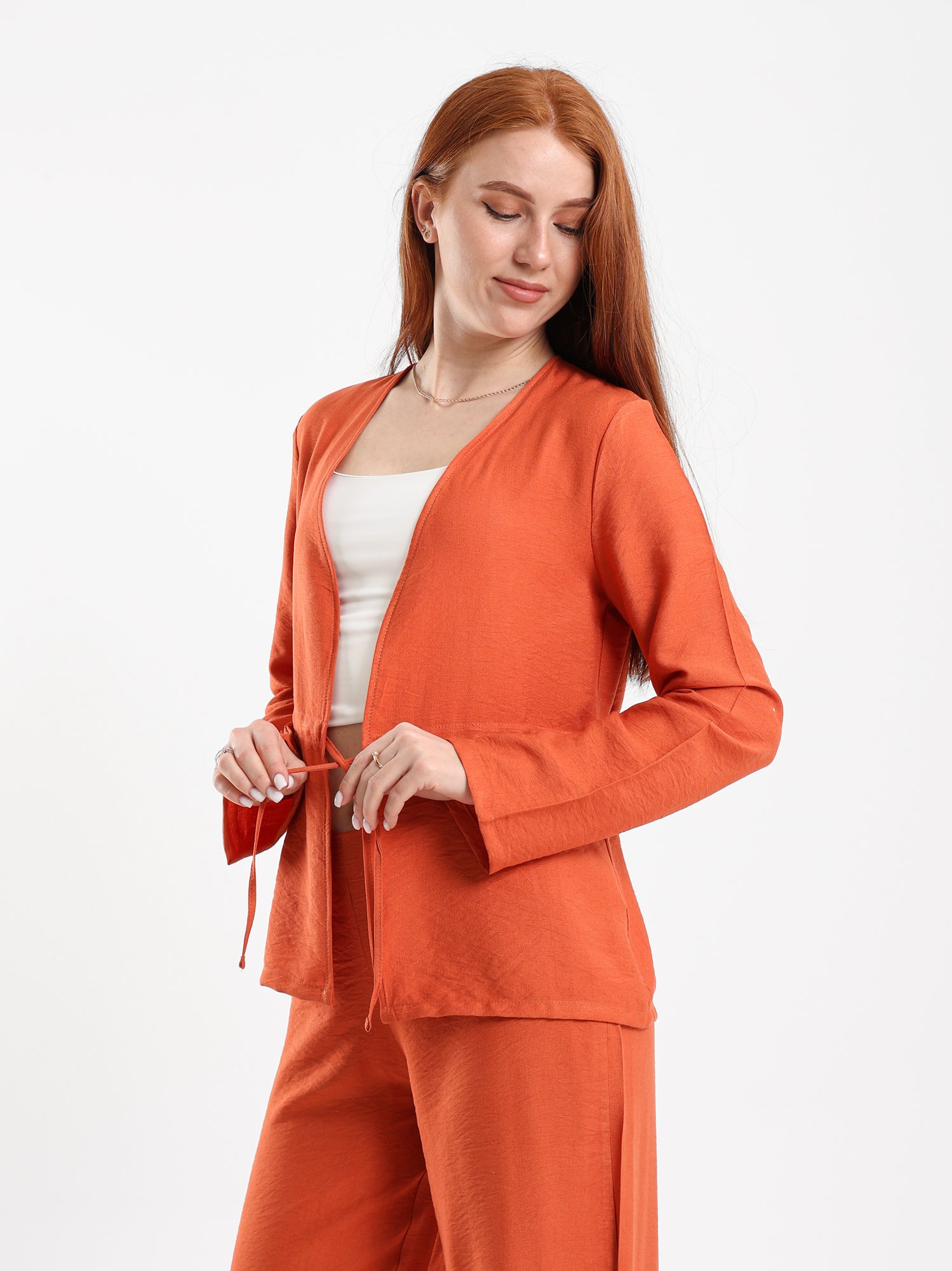 Drawstring Waist Cardigan