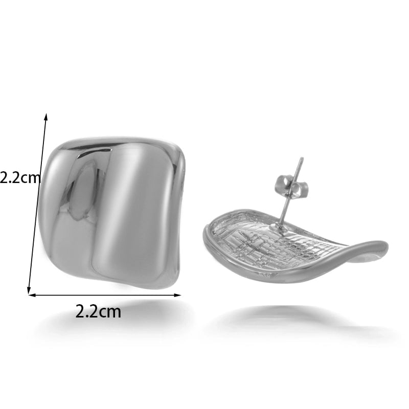 1 Pair Minimalist Solid Color Heishi 304 Stainless Steel Ear Studs