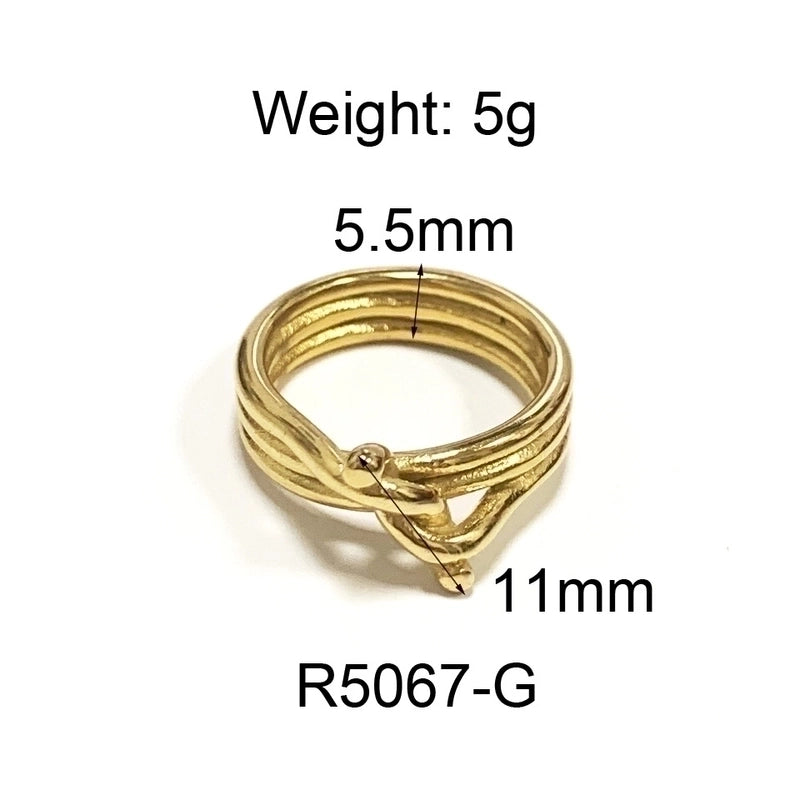 Commute Geometric 304 Stainless Steel Titanium Steel 18K Gold Plated Plating Rings
