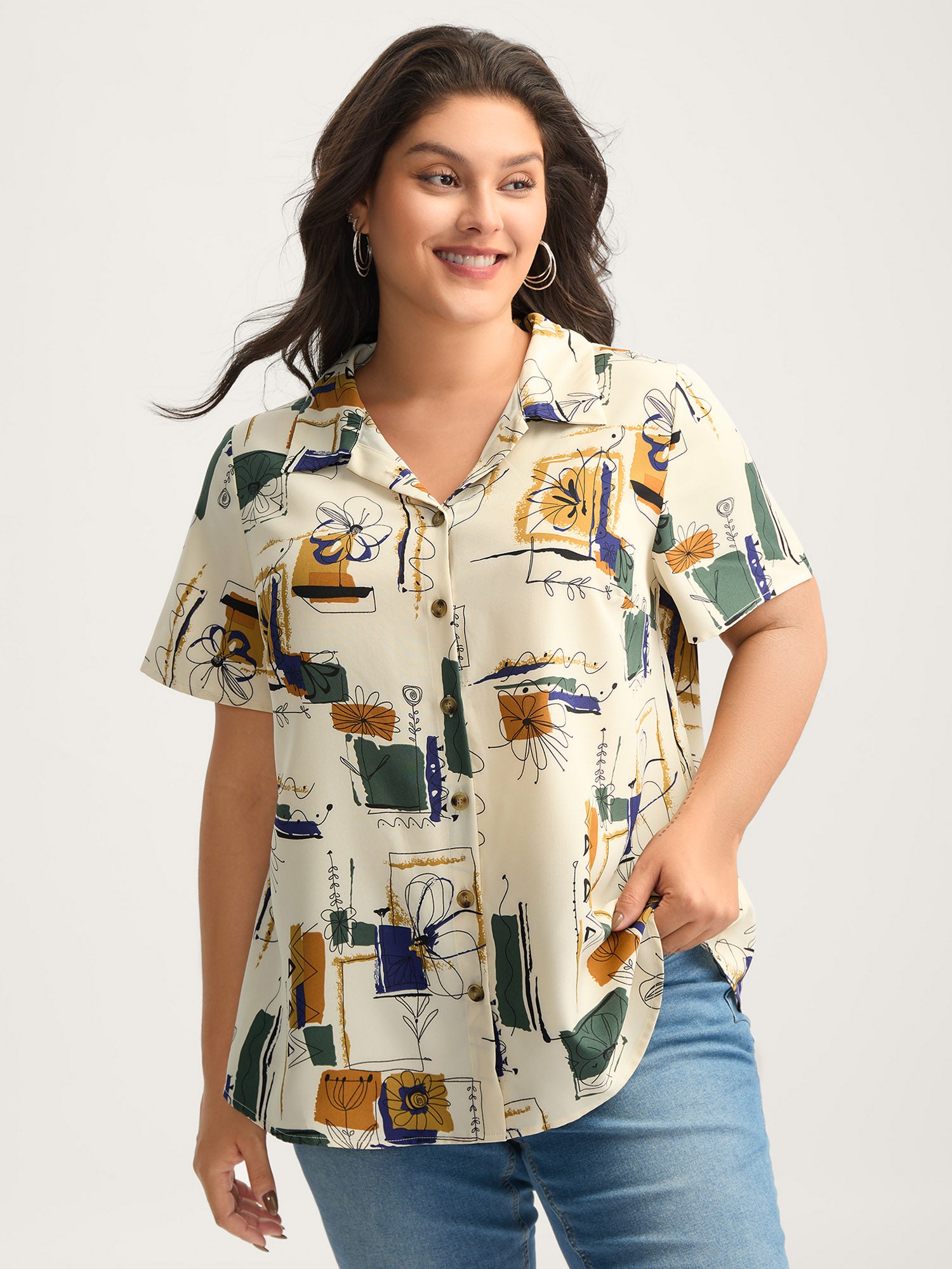 Floral Notes Collared Blouse