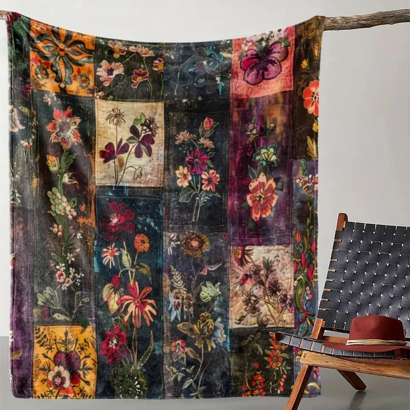 Casual Cartoon Flower Double-Sided Velvet Blanket Bedding