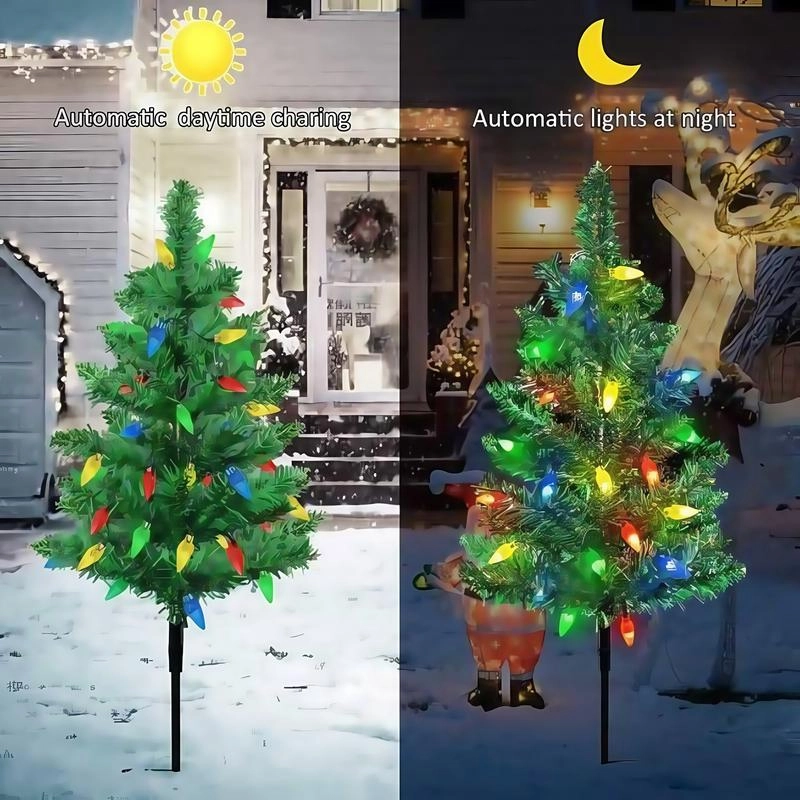Solar Christmas tree lights, contains 80 colorful strawberry bulbs
