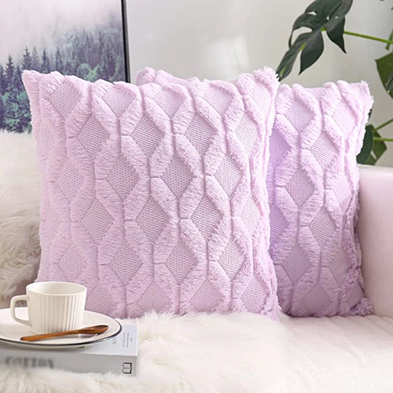 Fashion Solid Color Short Plush Pillow Cases Couch & Sofa Decor