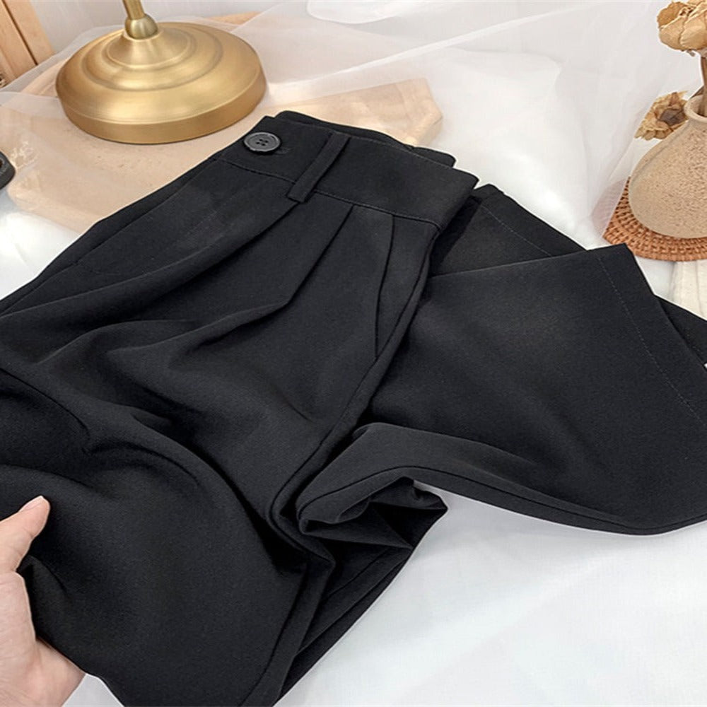 Loose Fit High Waist Straight Pants For Women