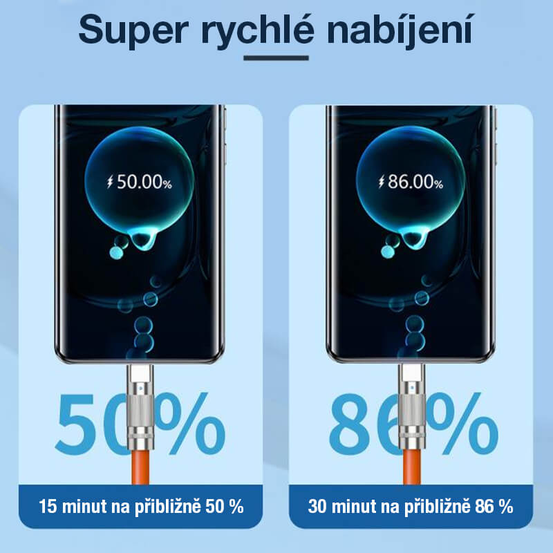 Kabel szybkiego ładowania 120 W 3 w 1 ze wzmocnionym rdzeniem ze stopu miedzi