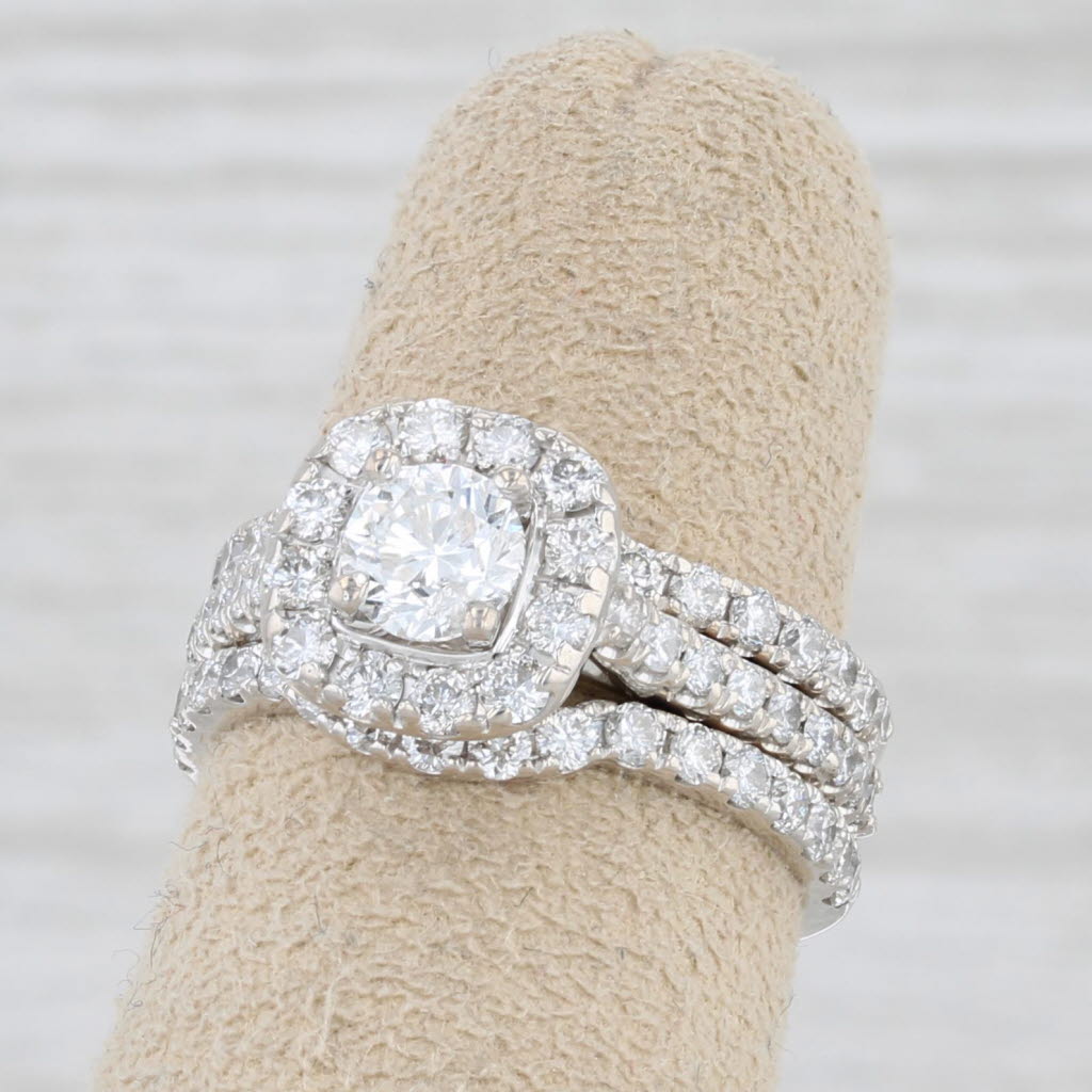 1.75ctw Contoured Diamond Wedding Bands Engagement Ring 14k Gold Neil Lane