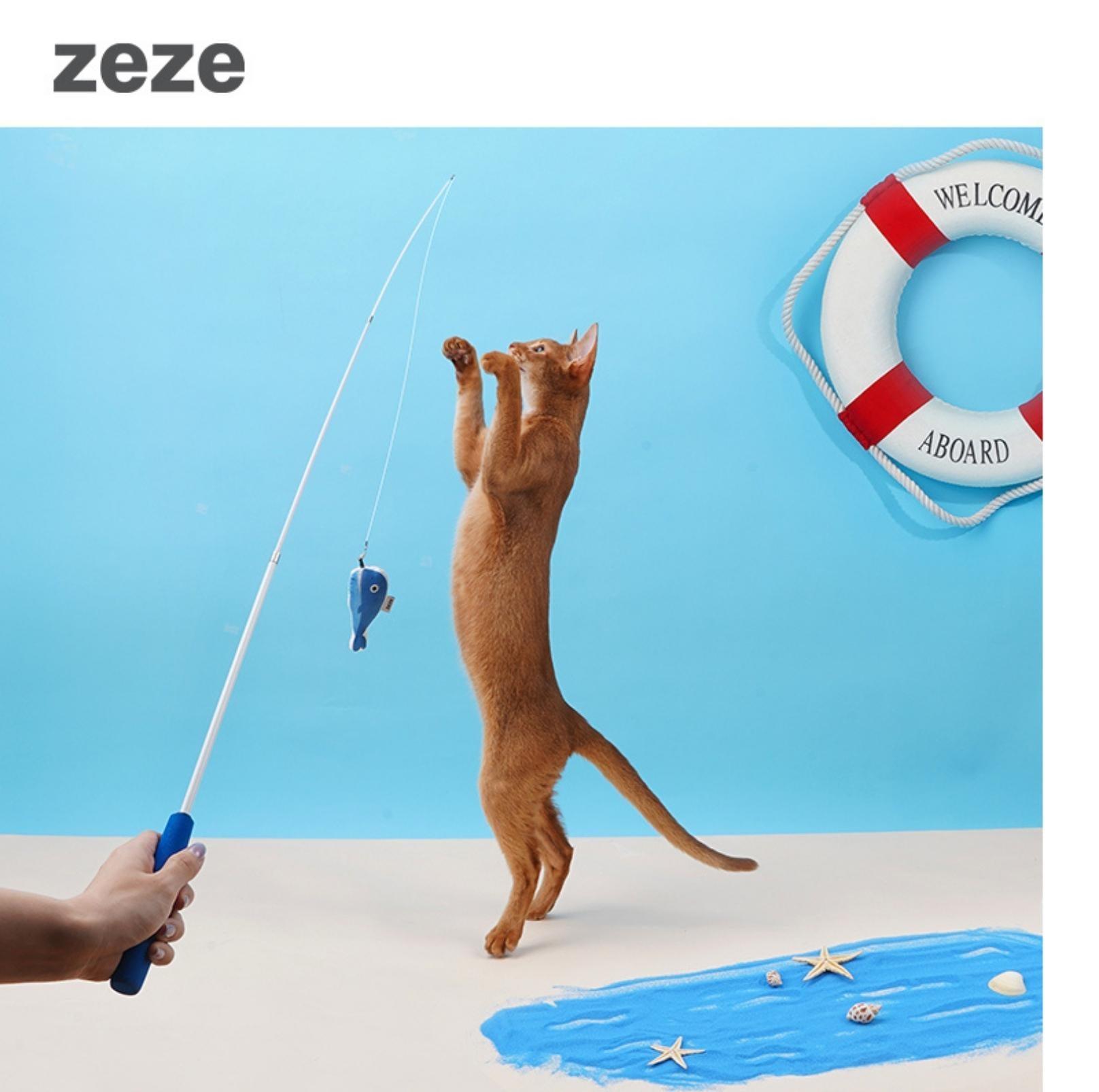 ZeZe Fishing Your Cat Telescopic Fishing Cat Stick Toy