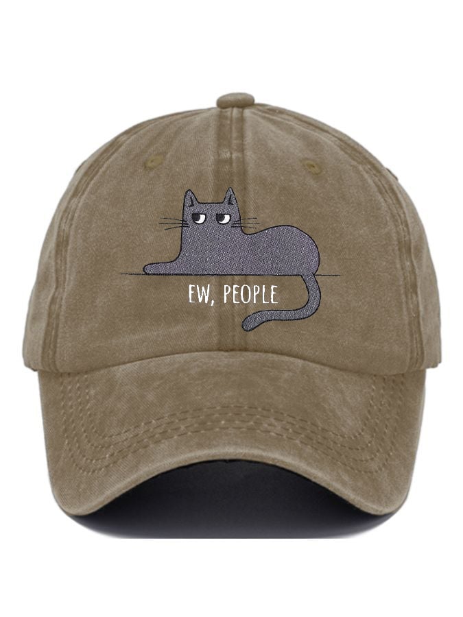 Cute Black Cat Printed Hat