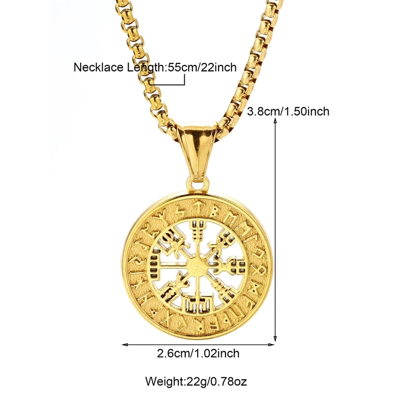 Modern Style Classic Style Portrait Cross Solid Color 304 Stainless Steel 18K Gold Plated Round Pendant Necklace