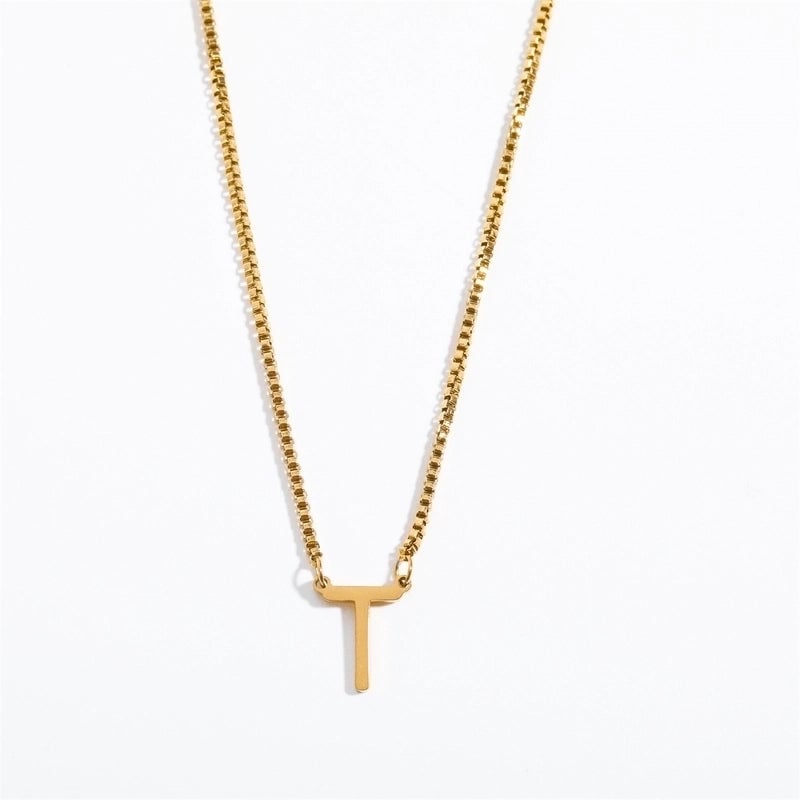 201 Stainless Steel 304 Stainless Steel Gold Plated Minimalist Letter Pendant Necklace