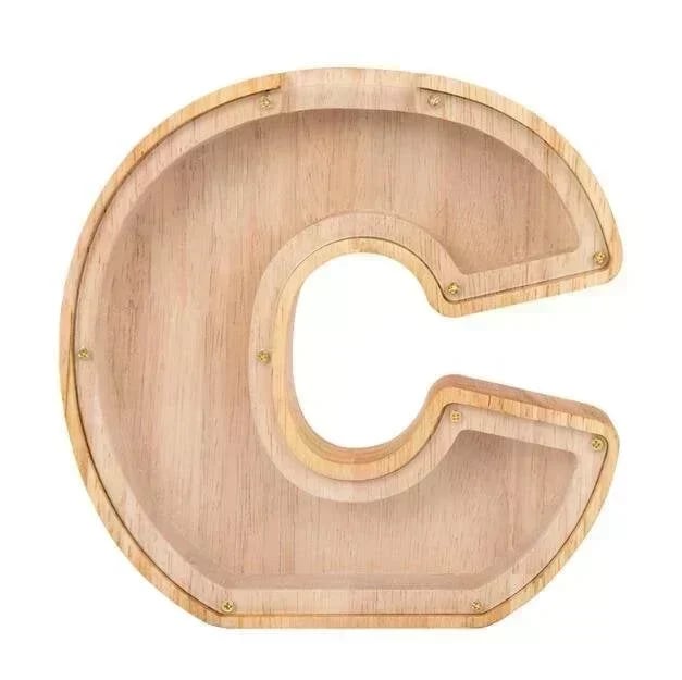 (🔥Summer Hot Sale Now-50% Off) Personalized Wooden Letter Piggy Bank - FREE SHIPPING