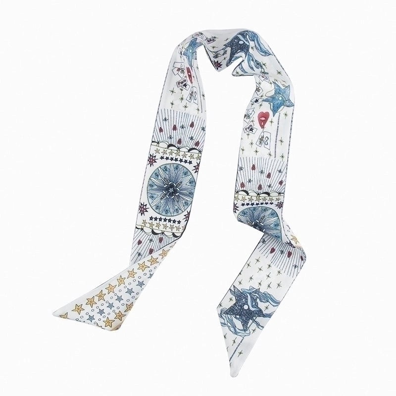 Women's Ethnic Style Star Flower Satin Printing Silk Scarves