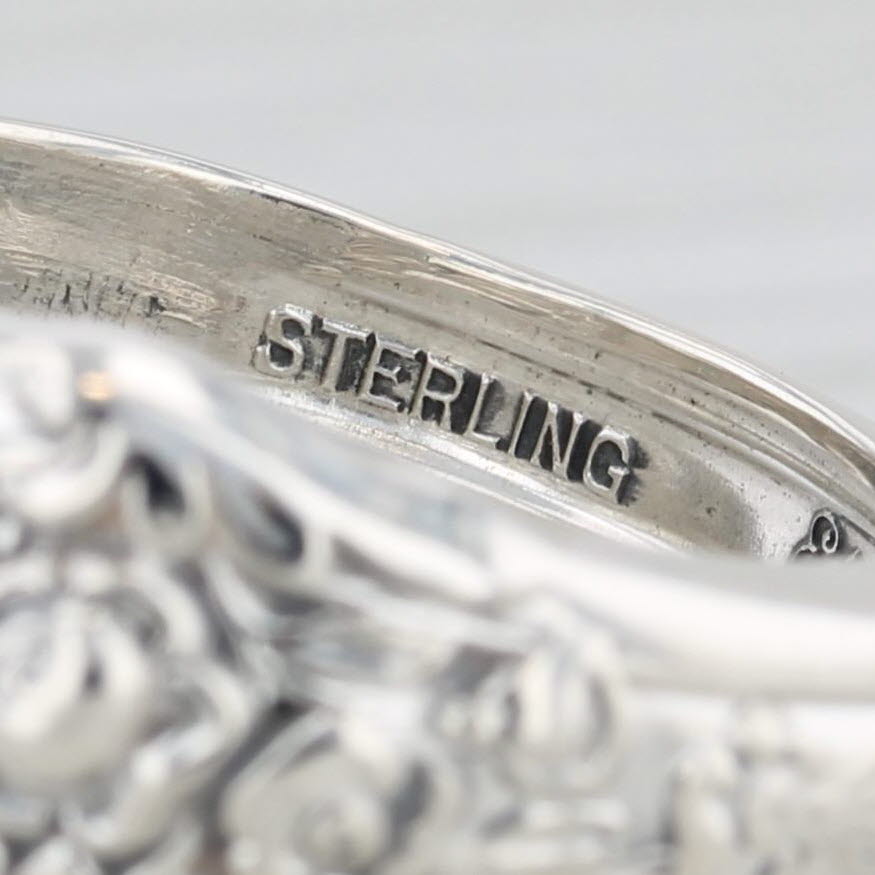 Eloquence Flower Pattern Spoon Ring Sterling Silver Size 6.25