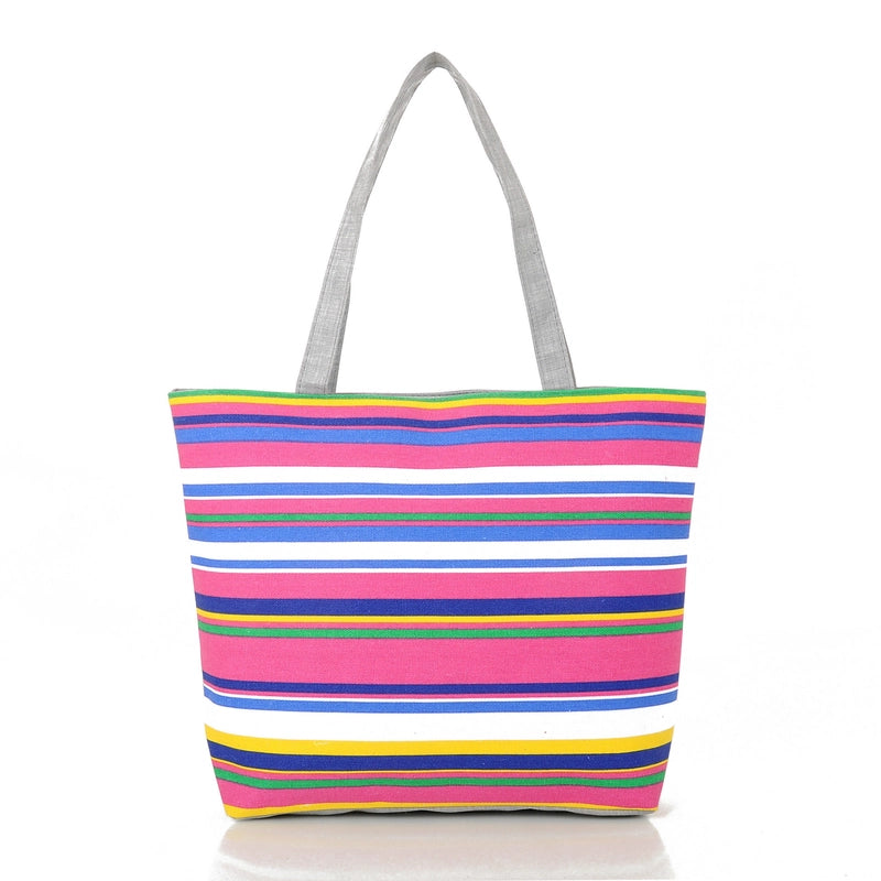 500 Pieces Women's Medium Canvas Rainbow Basic Classic Style Zipper Canvas Bag