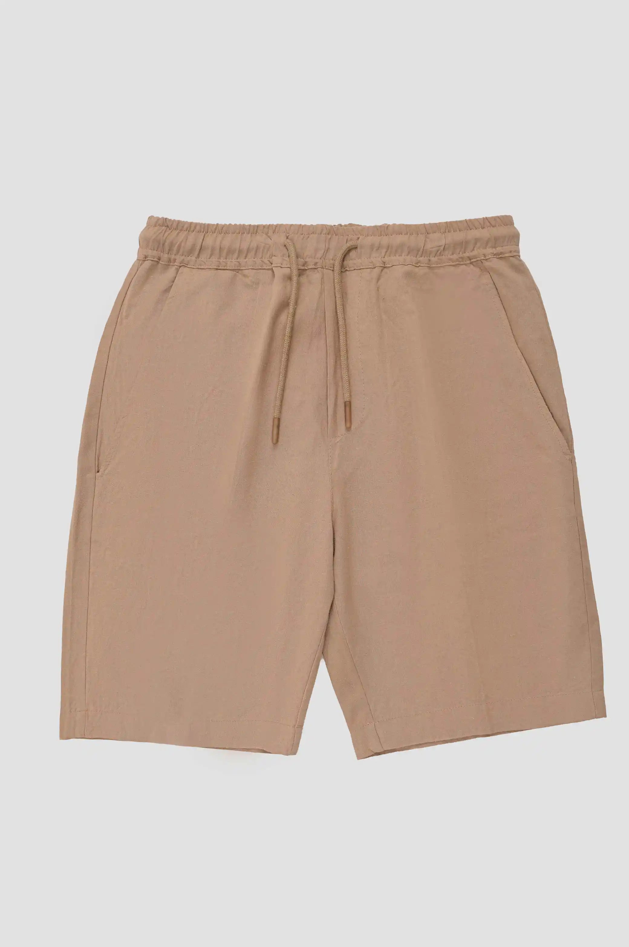 DRAWSTRING LINEN SHORTS