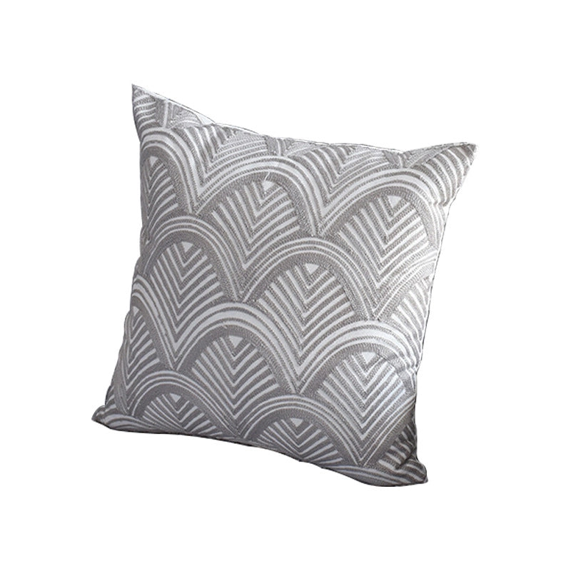 Geometric Embroidered Pillow Case Living Room Sofa Cushion Fabric Car Waist Pillow Case No Core