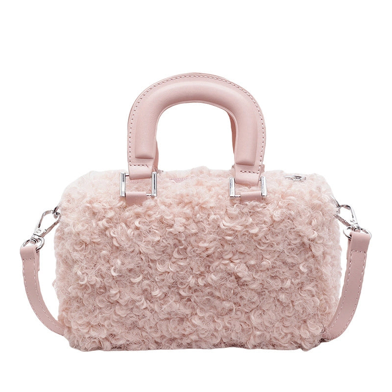 Women's Plush Square Streetwear Square Zipper Handbag Crossbody Bag