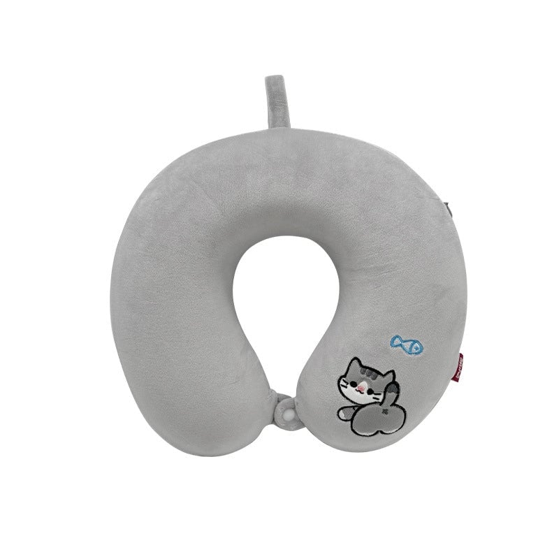 Cartoon Memory Cotton U-shaped Pillow Leisure House Travel Office Neck Pillow Slow Rebound Aircraft Travel Neck Pillow