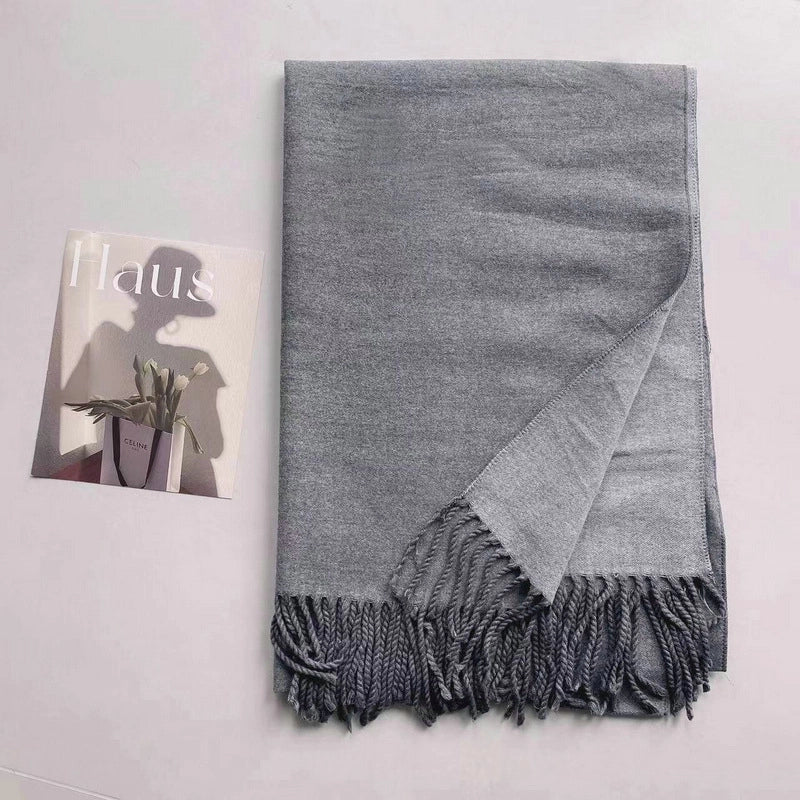 Autumn And Winter New Thickened Cashmere Double-Sided Scarf Women's Popular Versatile Color Matching Shawl Scarf