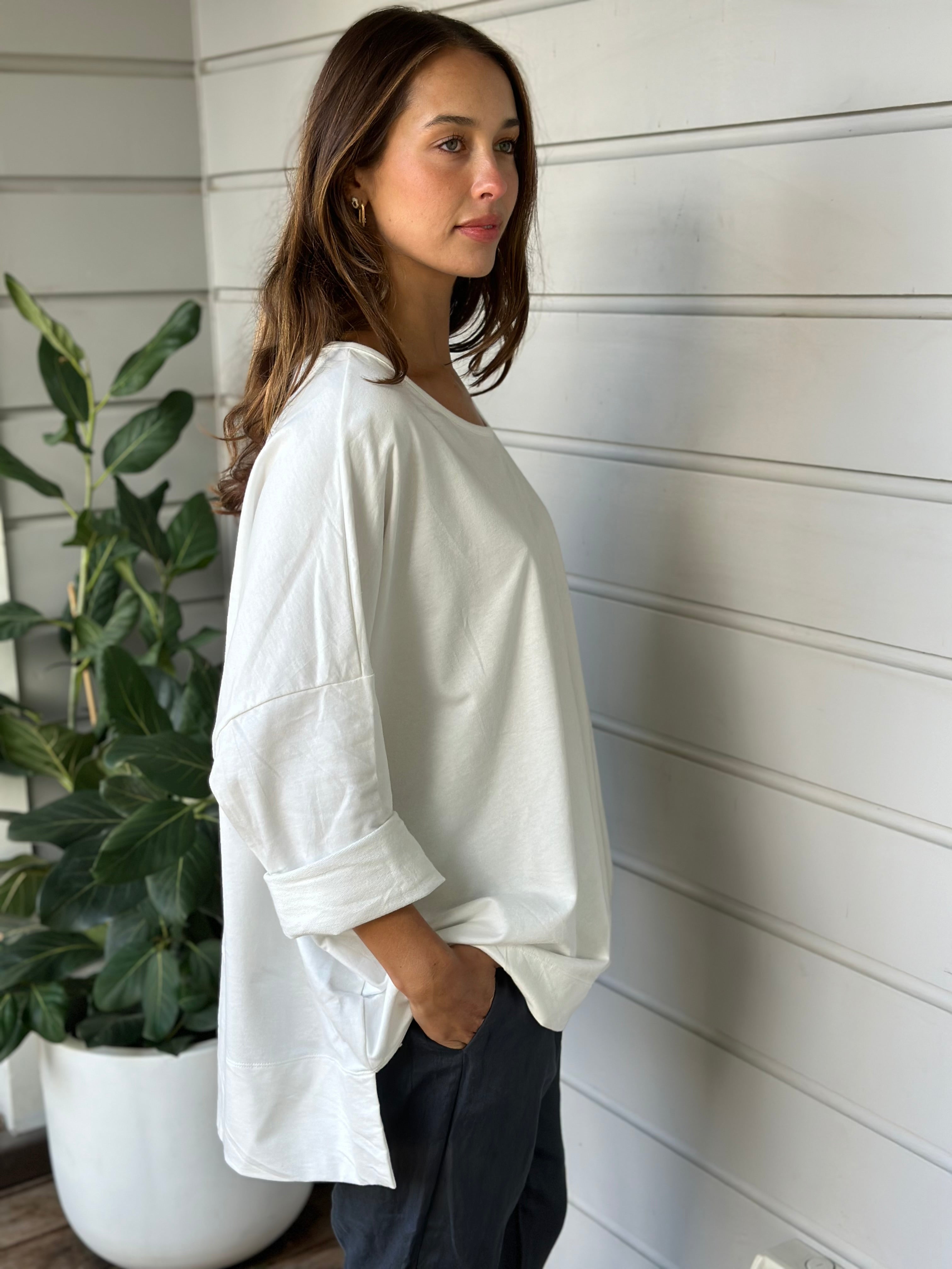 hunter top - white knit