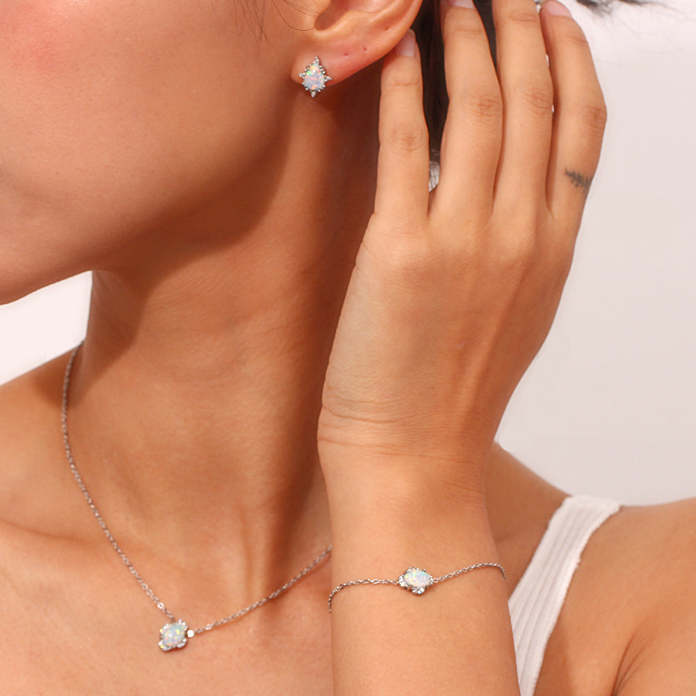 Vintage Fashion Retro Petal Stainless Steel Electroplating Jewelry Sets