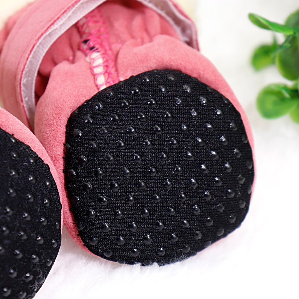 4pcs Furry Warm Dog Shoes