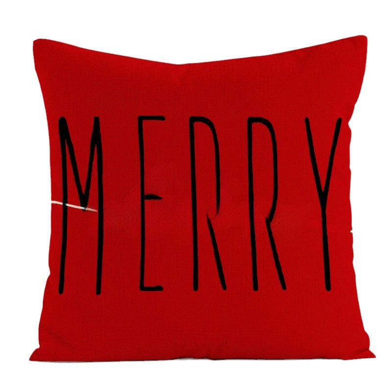 Hot Sale Christmas Printed Pillowcase Snowman Santa Claus Pillow Car Sofa Cushion Pillow