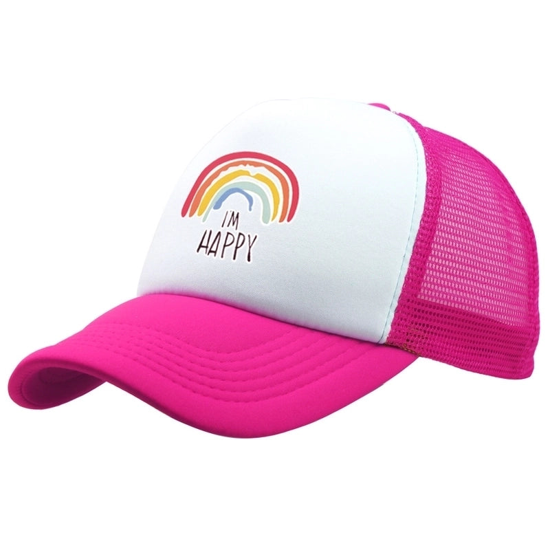Unisex Minimalist Letter Rainbow Curved Eaves Baseball Cap