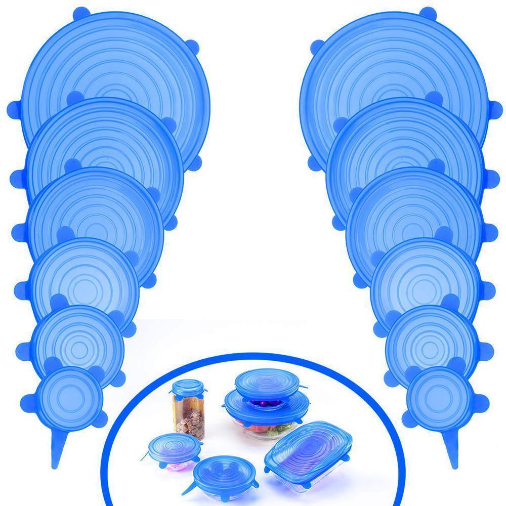 Silicone Stretch lid. 6PCS (Blue)