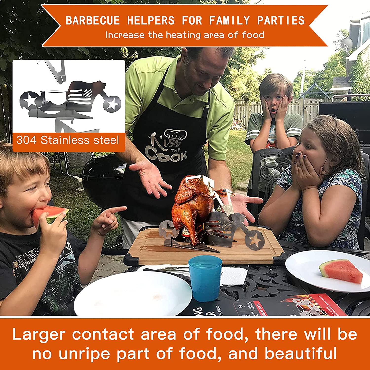 Portable Chicken Stand Beer Motorcycle BBQ