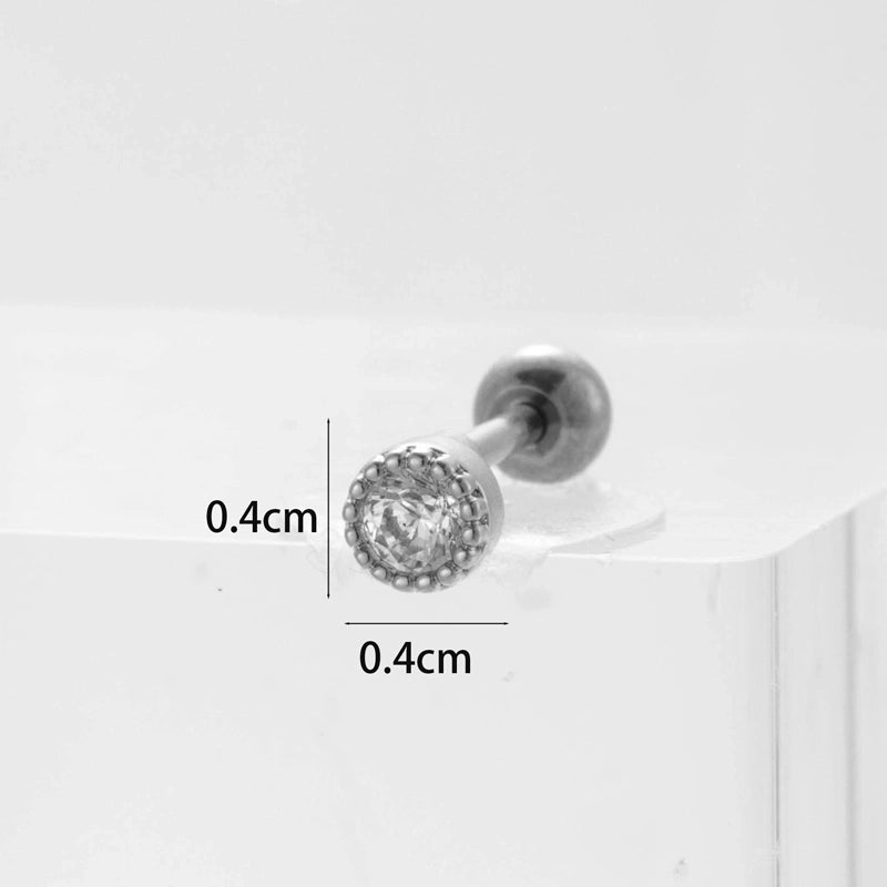 Ear Cartilage Rings & Studs Flower 316L Stainless Steel  Copper Inlaid Zircon