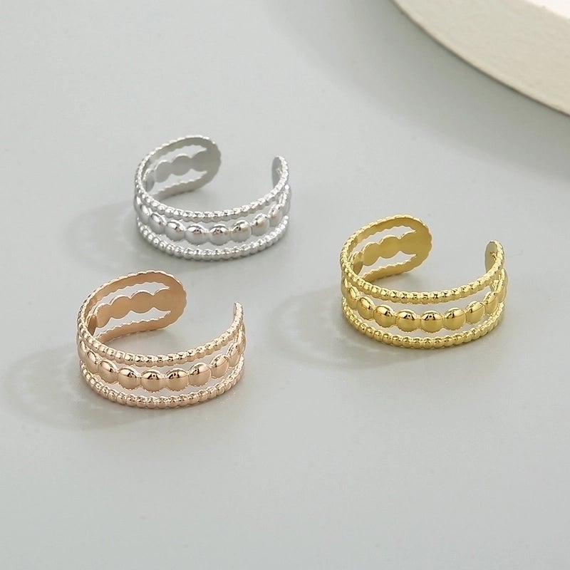 Minimalist Solid Color Titanium Steel 18K Gold Plated Polishing Open Rings