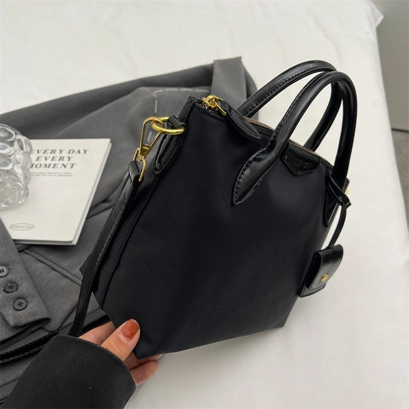 Women's Nylon Solid Color Classic Style Square Zipper Crossbody Bag