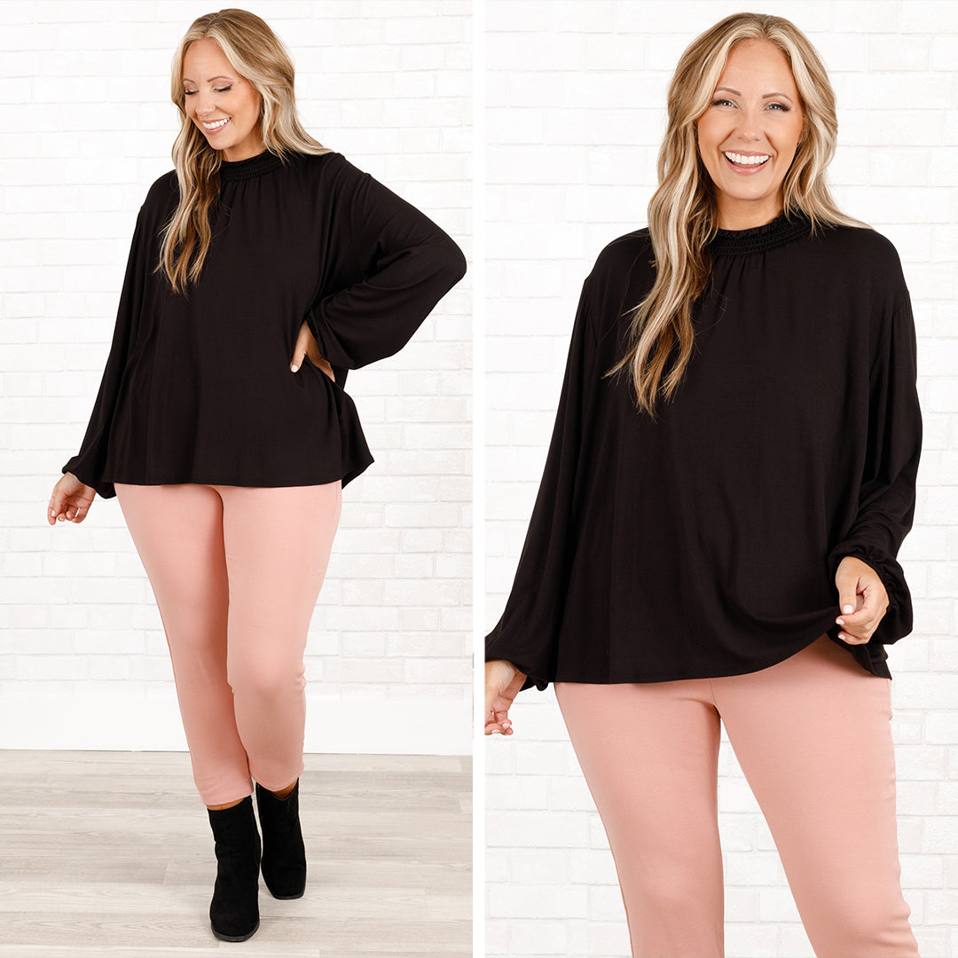 She Don't Like The Lights Top. Black