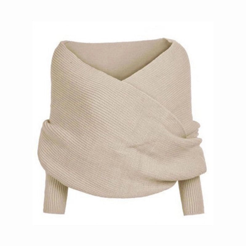 Autumn And Winter Wool Scarf Men And Women's Long Neck Shawl With Sleeves Knitted Scarf
