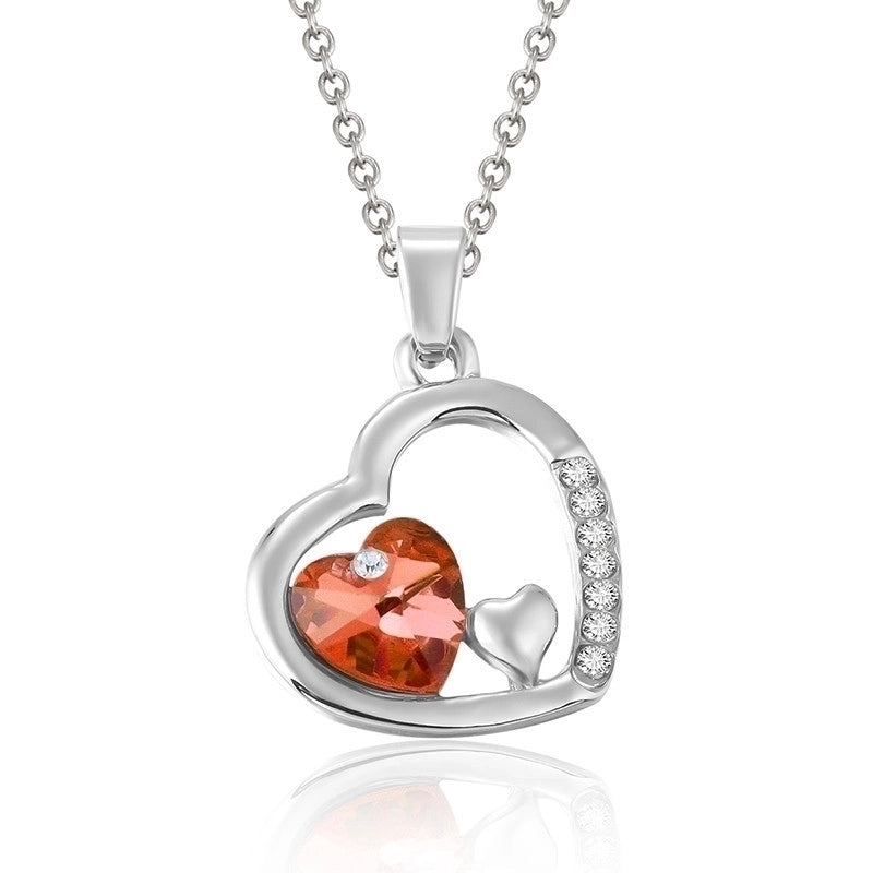 Alloy Inlaid Crystal Heart Artificial Gemstones Crystal Jewelry Sets