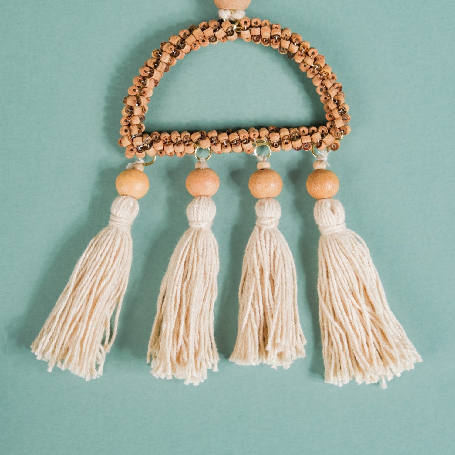 Wooden Beads Sustainable Hanging Ornament Set of 2