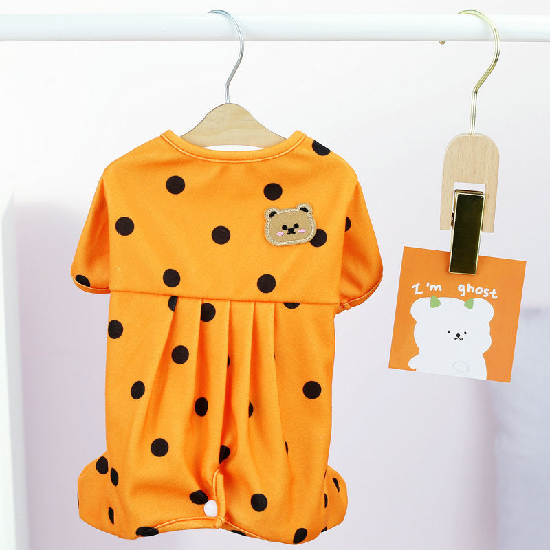 Belly Protecting Polka Dot Dog Jumpsuits