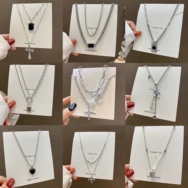 Fashion Geometric Stainless Steel Plating Inlay Zircon Necklace 1 Piece