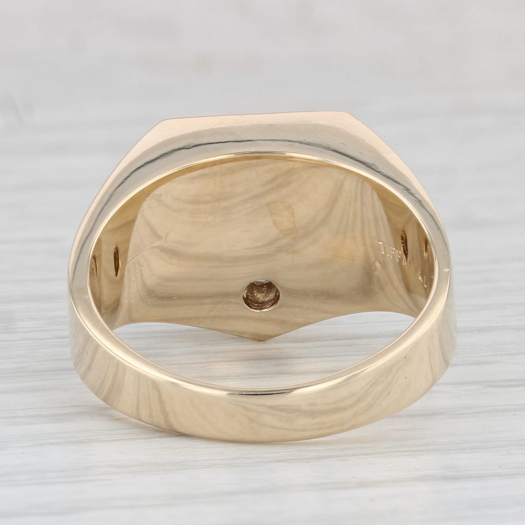 Tiffany & Co Levi's Jeans Pocket Signet Ring 14k Yellow Gold Size 10.25 Signet