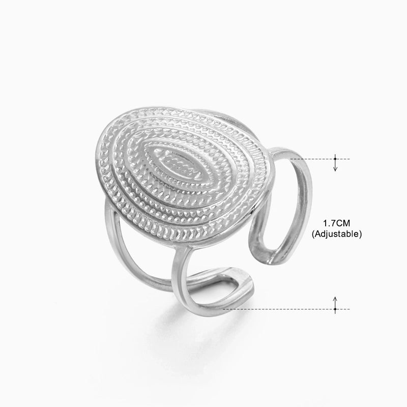 3 Pieces Basic Classic Style Geometric Leaf Stainless Steel Plating Open Rings