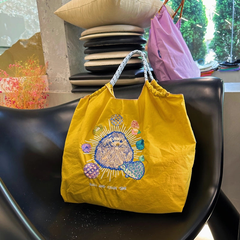Women's Large Nylon Animal Donuts Basic Classic Style Square Open Shopping Bags