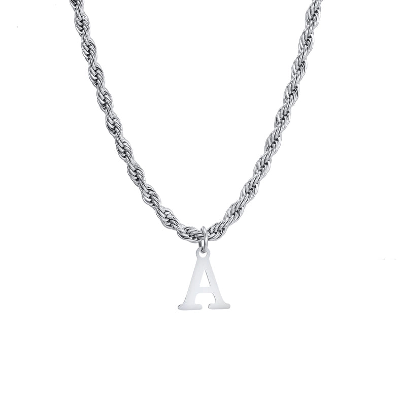 Minimalist Letter Stainless Steel Gold Plated Pendant Necklace