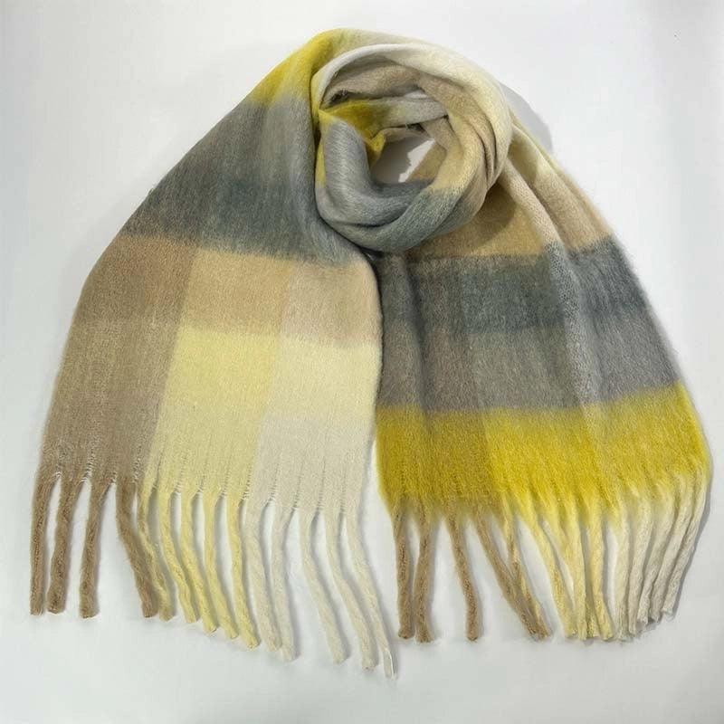 Women's Vacation Minimalist Multicolor Polyester Tassel Scarf